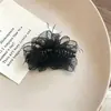 Elegante presilha de cabelo com pena em gaze bolha para mulheres, penteado semi-preso, adiciona volume à parte de trás da cabeça, presilha de tubarão, novo acessório de cabelo 2026