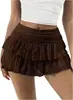 Nueva minifalda de capas europea y americana transfronteriza, minifalda sexy y a la moda con ribete de encaje
