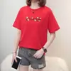 Roupas Femininas Plus Size 200 Jin Camiseta de Manga Curta Feminina Verão Solta para Gordinhas MM Estilosa Emagrecedora Versátil Top de Meia Manga Tendência ins