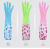 Guantes de cocina para lavar ropa, largos, forrados de vellón, para el hogar, impermeables, de látex, de boca ancha, para lavar platos, para mujer