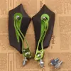 Vehículo eléctrico de motocicleta con asistencia de potencia accesorios modificados aleación de aluminio hoja de cuchillo calabaza de Halloween reflectante espejo retrovisor espejo de marcha atrás universal