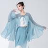 Ropa de Práctica de Danza Clásica China para Mujer, Nueva Holgada, Ropa Exterior de Malla de Hada y Elegante, Ropa de Actuación de Estilo Antiguo Chino