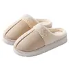 Novas pantufas de algodão simples, estilosas e antiderrapantes para uso doméstico, pantufas de algodão felpudo de inverno para casais, pantufas femininas internas quentes e confortáveis