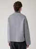 Abrigo cruzado de terciopelo esmerilado marrón grisáceo, estilo vintage, corte holgado, con solapas, nuevo abrigo de lana para otoño/invierno europeo y americano, 100% lana