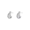 Pendientes de botón en forma de cruz con circonitas cúbicas de estilo europeo, pendientes de moda y elegantes, pendientes con pasador de plata de ley 925, venta al por mayor de alta gama para mujer