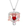 Knn-448 Estilo Lujo Ligero Transfronterizo Collar de Amor Rosa con Colgante Colorido Electrochapado, Cadena Lateral Resistente al Desvanecimiento Venta al por Mayor