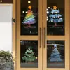 Decorações de Natal Transfronteiriças Papai Noel Árvore Adesivos de Janela Celofane Ano Novo Loja de Shopping Decoração de Janela Eletrostático