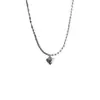 Collar de amor con costura de perla de plata rota para mujer, cadena de clavícula de nicho de lujo ligera, accesorios para pareja, collar de cadena