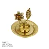 Portavelas de Metal de Lujo Ligero Estilo Europeo, Adorno Creativo con Forma de Planta, Decoración para Bodas, Hoteles y Hogar, Accesorio para Ambiente de Cena a la Luz de las Velas