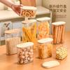 Frasco de plástico hermético para alimentos, para el hogar, para almacenar cereales, aperitivos, frutos secos, transparente, a prueba de humedad.
