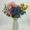 Amazon Flor Artificial Transfronteriza, Maceta de Plástico con Pensamientos, Pequeño Ramo de Flores para Arreglo, Flores para Decoración de Jardín