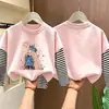 Camiseta de manga larga para niña, nuevo estilo primavera/otoño 2026, base infantil moderna y linda, conjunto de otoño de algodón puro, top tipo dos piezas