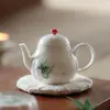 Bule de Chá Cerâmico Arita-Yaki Criativo Pintado à Mão com Cor Sob Esmalte, Peça Única, Alto Valor Estético, Tamanho Pequeno, para Uso Doméstico