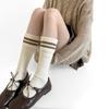 Diseño Nicho Coreano Puño Doble Raya Media Pantorrilla Moderno Estilo Universitario Calcetines Slouch Versátiles Calcetines de Pantorrilla