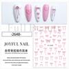 Adesivos de Unha Novos Transfronteiriços de Beleza Completa Rosa Renderização Pintada à Mão Rosa Borboleta Flor Adesivos de Arte de Unha
