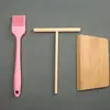 Herramientas para crepas espátula para crepas empujador rastrillo de madera de haya empujador plancha sartén para crepas sartén antiadherente herramientas para crepas y frutas bambú