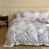 Contador sin conexión 60 algodón grueso lijado cuatro piezas algodón retro flores rotas francesas sábanas de cama otoño e invierno funda de edredón
