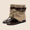 Sandalias de cuña romanas retro para mujer con aumento de altura interno, nuevas botines cortos de verano 2026, sandalias chancla de espiga para mujer