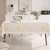 Toalha de Mesa Creme Estilo Francês Impermeável à Prova de Óleo Resistente ao Calor Lavável Tapete para Mesa de Centro Pano de Mesa PVC Toalha de Mesa Borboleta