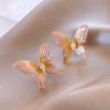 Pendientes de plata con forma de mariposa y flor de perla retro francesa, pequeños y exquisitos, de alta gama, con diseño de hada súper dulce para mujer.