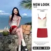 Nueva falda de cintura alta línea A, falda-pantalón corta, ajustada, que realza las caderas, sexy, estilo puro y seductor, minifalda anti-exposición para verano