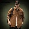 Camisa retro de pana estilo Hong Kong para hombre, nuevo estilo primavera y otoño 2026, chaqueta camisa exterior elegante y holgada