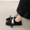 Mocasines Cuadrados Retro Marrones de Diseñador Únicos para Mujer, Estilo Ballet de Primavera, Aumento de Altura Oculto, Zapatos de Suela Gruesa para Primavera y Otoño