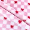 Tela de felpa estampada a cuadros de terciopelo de conejo con estampado a cuadros en forma de corazón de imitación de pelo de conejo para juguetes de mascotas, zapatos, sombreros y textiles para el hogar al por mayor
