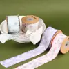 Cinta de hilo de nieve bordada con flores de doble capa y borde ondulado, cinta de pelo de lazo DIY, cinta de pelo trenzada, cinta decorativa para ropa