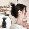 Peluca de Moño Redondo para Mujer, Postizo con Flecos, Cola de Caballo Alta, Estilo Perezoso, Aspecto de Alta Gama, Postizo de Clip, Natural y sin Costuras
