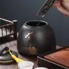 Bote de Cerámica Morada para Té de Arcilla Grande Paquete de 0.5 kg Bote Sellado para Té Pu'Er Universal, Té Negro, Té Verde Bote de Almacenamiento para el Hogar