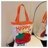 Bolsa Balde de Lona, Bolsa de Mão com Estampa de Desenho Animado, Bolsa Quadrada Pequena, Moderna, Casual e Fofa Lancheira, Bolsa de Mão, Bolsa de Mão