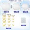 Set de Linternas de Papel Mariposa Colgantes Linternas de Papel Blancas con Pegatinas de Mariposa Decoración para Boda Fiesta de Cumpleaños de Mariposa