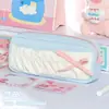 Estojo plissado em formato de nuvem, estilo ins, caixa de lápis macia e fofa, material de papelaria de alta aparência para alunos do ensino fundamental e médio