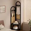 Perchero de esquina, estante de almacenamiento para dormitorio de pie, tendedero interior para el hogar, perchero multifuncional, estante de almacenamiento