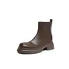 Botines cortos de moda con tacón grueso de 5.5 cm, modernos y sencillos, adecuados para ir al trabajo en todas las estaciones, punta redonda, suela gruesa, botines cortos con correa elástica