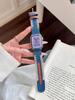 Lona de Mezclilla Hecho a Mano Correa de Cadena de Doble Cara Adecuada para Apple Watch Iwatch Generación 12 11/10 Ultrase