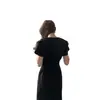 Vestido Forrado con Cuello en V de Estilo Maduro y Sencillo, Vestido Largo con Cintura Ceñida y Corte Recto, Nueva Moda Coreana para Mujer