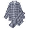 Ropa para el hogar de hilo de algodón japonés de doble capa sin estampado, conjunto de pijama para mujer, algodón lavado, manga larga, pijama de primavera y otoño al por mayor