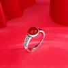 Anel Feminino Vintage S925 Prata de Lei Redondo com Cinábrio Textura Xiangyun Personalizado Moda Prata Tailandesa Anel Usado Joia