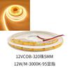 Tira de Luz Cob 12V 24V 320 Luces 480 Luces 5mm 95 Cri Canal de Aluminio Lineal Autoadhesivo Tira de Luz Flexible