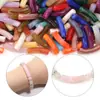 Tubo Curvo Acrílico Color Único Color Mixto Cuentas Tubulares DIY Collar Joyería para Manos Collar Pasador Joyería Accesorios Al por Mayor Cuentas Sueltas