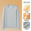 Camiseta de Manga Larga Chixin Technology Algodón de Fibra Larga de Xinjiang para Hombre 10A Antibacteriana Cepillada Peso Pesado Algodón Puro Capa Base Otoño/Invierno Camiseta Interior