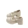Zapatos Mary Jane de tacón grueso para mujer, nuevo estilo otoño 2026, versátiles con lazo, diseño de una sola tira, detalle de encaje, punta fina, zapatos pequeños de piel estilo JK