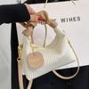 Bolso de Mujer Nicho Personalidad Plisado Rayado Bolso de Mano Moda Mujer Versátil Bolso Cuadrado Pequeño Verano Simple Bolso de Hombro