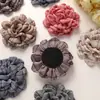 Estilo Británico Elegante Tela de Cuadros Rosas Ambiente DIY Cuerda para Recoger el Cabello Tocado Broche Accesorios Florales Femeninos