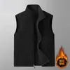 Chaleco reversible para hombre para otoño e invierno, forrado de forro polar, cálido, cuello alto, prenda exterior cortavientos casual, chaleco para hombre 25199A