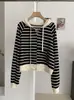 KEKEZOON Sudadera Holgada con Capucha y Cordón Bloque de Color Rayas Otoño Nuevo Estilo Top Pequeño Ropa de Abrigo 8886