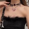 Colar Choker Diablo Personalidade Exagerada Rosa Vermelha Borboleta Punk Gótico Spice Girls Corrente para Clavícula Colar Feminino