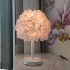 Abajur de cabeceira para quarto, tecido dobrável champanhe, abajur de mesa princesa, abajur de flores eternas, abajur de mesa romântico para iluminação de celebração de casamento